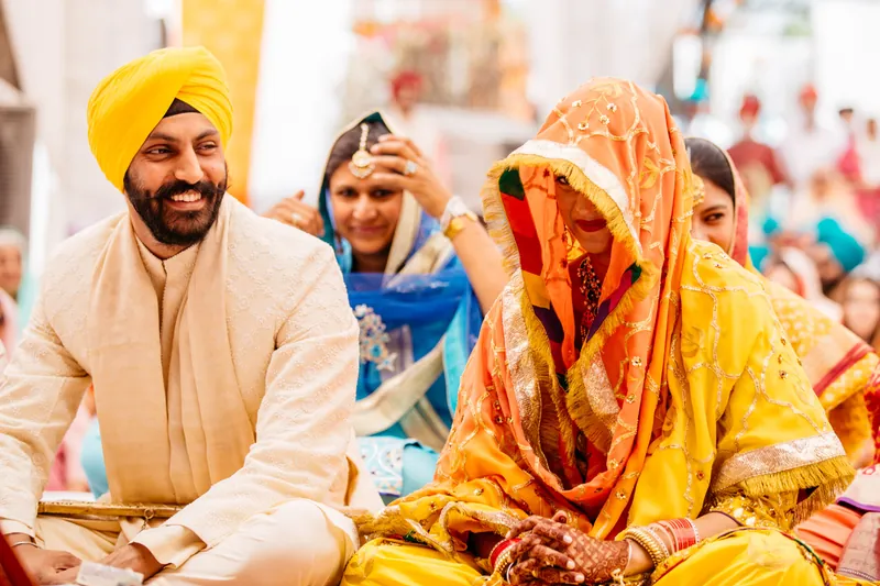 Groom laughing